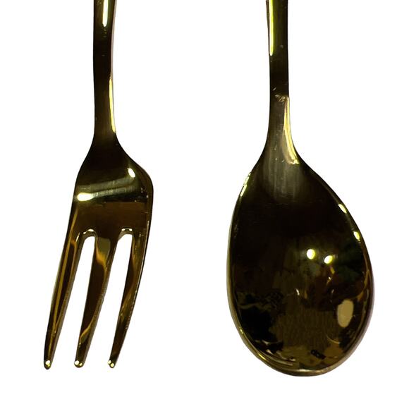 Angel Wings Children's Fork & Spoon Cutlery Gift Set Stainless Steel Gold Plated - Picture 4 of 14